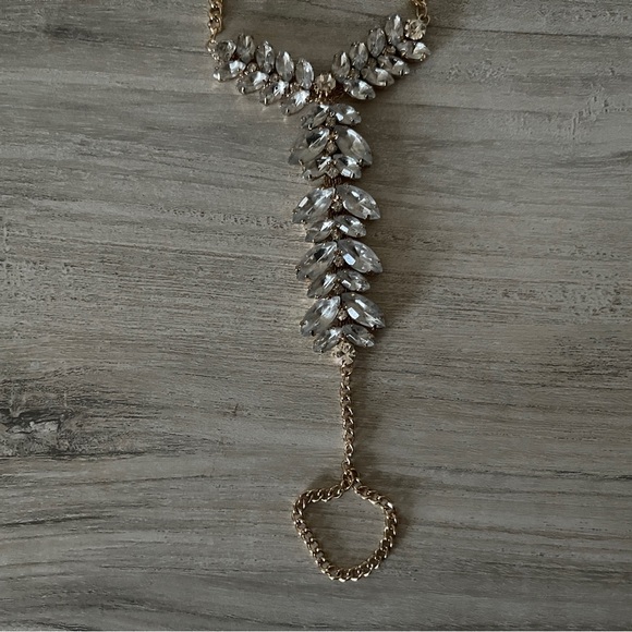 Torrid Goldtone Rhinestone Ring Bracelet - Picture 3 of 5